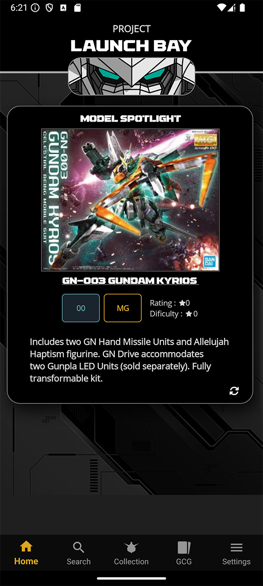 Project Launchbay collection screen